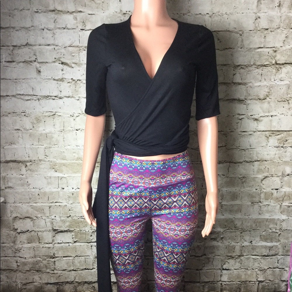 Agnes & Dora small black wrap top.  Last one!